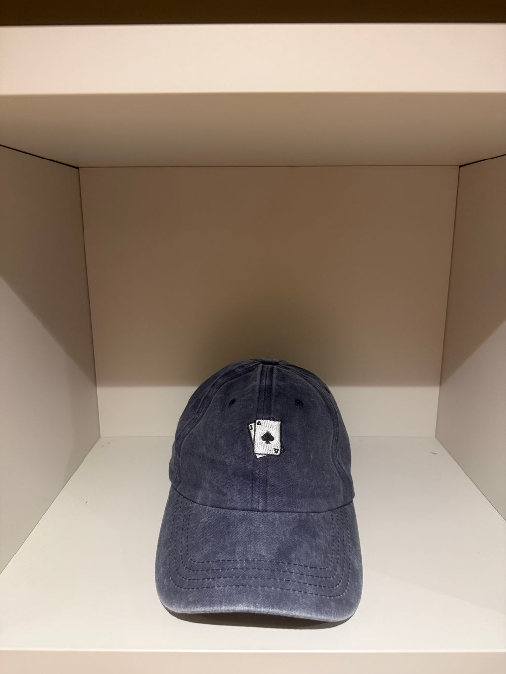 Poker hat cappellino blu navy effetto vintage lucky poker head