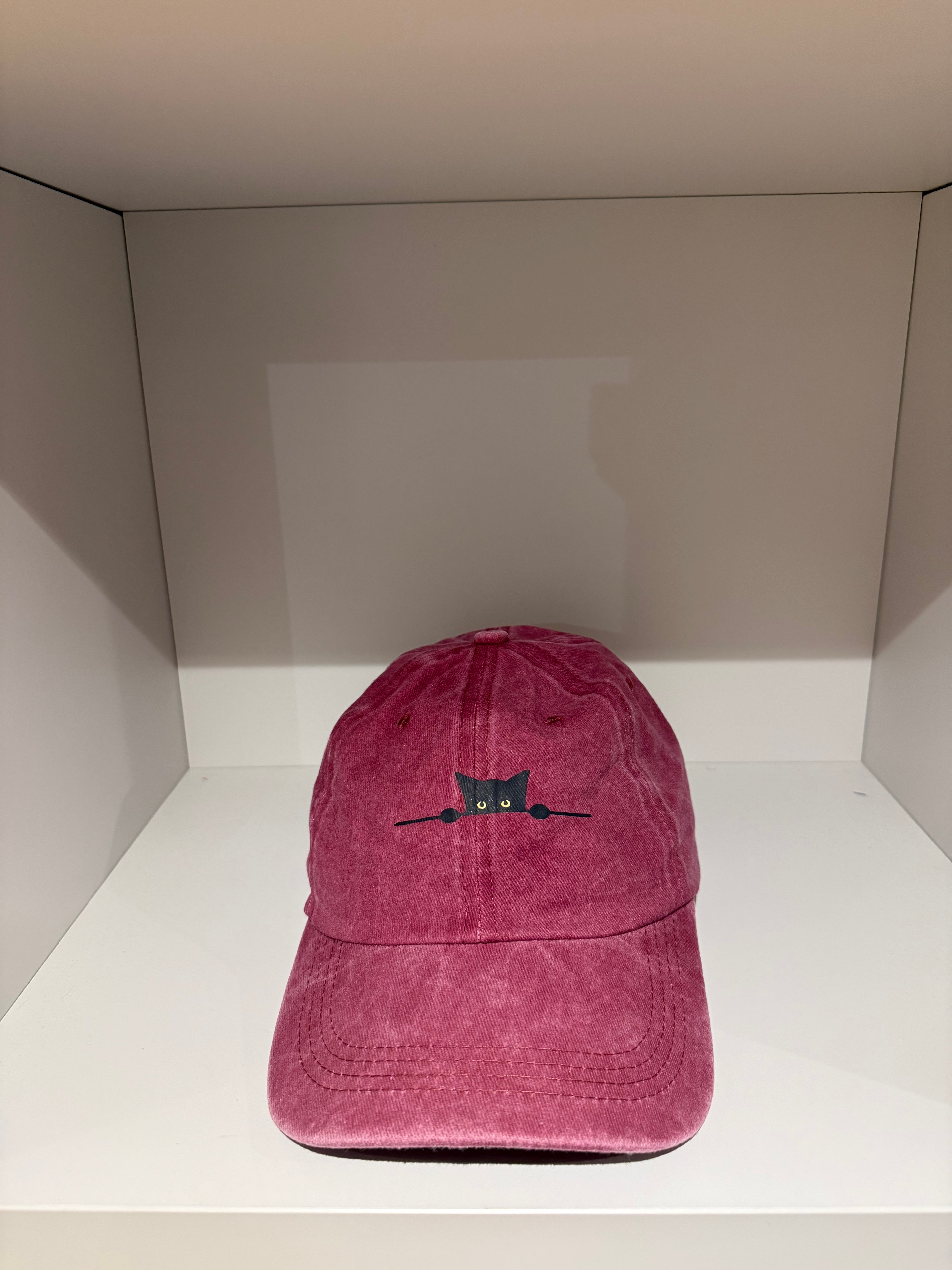 Hidden cat borgougne hat